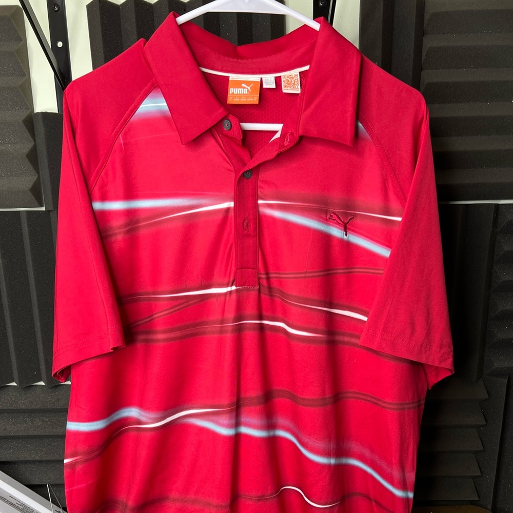 Puma Golf Polo Shirt XL Cool Cell Red